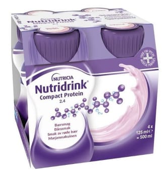 Nutridrink Compact Protein Rödabärssmak 4 x 125 ml Vnr 900835