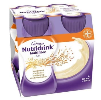Nutridrink Multifibre Vaniljsmak, 4 x 200 ml Vnr 900852