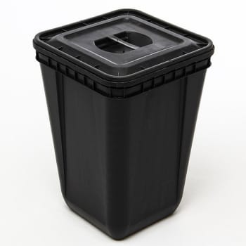 Riskavfallsbox svart 60L med lock utan etikett
