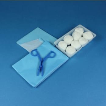 Tvättset Mediplast 8 tork gasväv ø50mm tråg peang duk 60x90cm steril