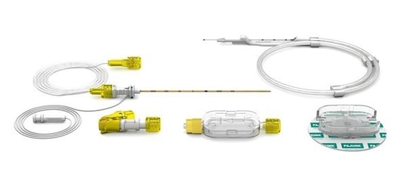 SonoLong SoftSecure NrFit 18G x 50mm med Tuohy Tip 20G x 50cm kateter med stängd tip och tre laterala öppningar, Clamping Adapter, Filter 0,2µm, FixoLong