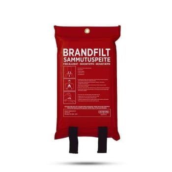 Housegard brandfilt med silikonbeläggning, 120x180 cm, röd