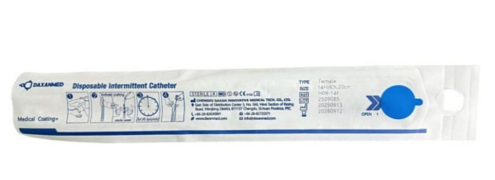 Tappningskateter male/pediatrisk hydrofil med Nelatontip 15 cm 12F Blå