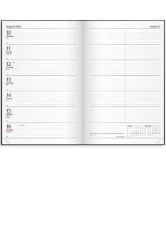 Kontorskalender 2026 svart konstläder 150x230mm