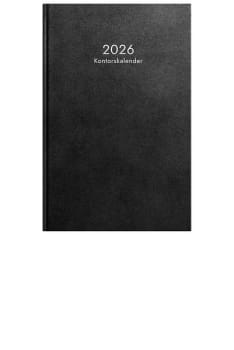 Kontorskalender 2026 svart konstläder 150x230mm