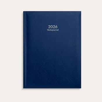 Veckojournal 2026 konstläder mörkblå 195x260mm