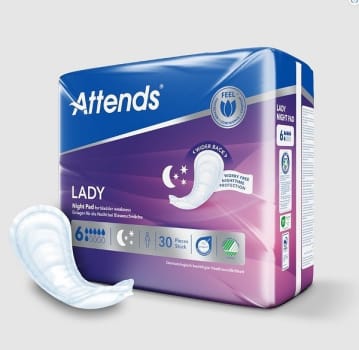 Inko skydd Attends Lady Night Pad 6. 38 cm ABS ISO 1124  ml