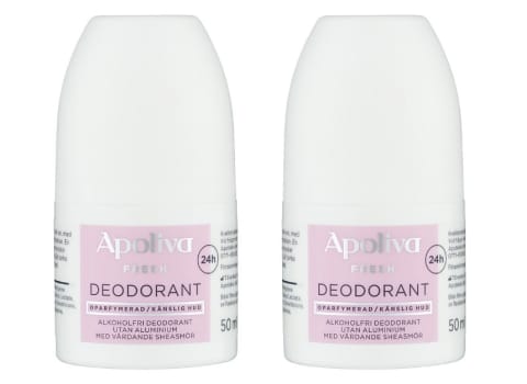 Deodorant roll-on utan parfym, Apoliva Fresh, 50 ml