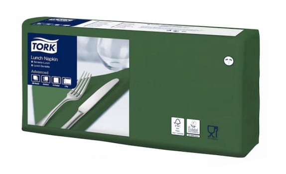 Tork Lunchservett 2-lag 33 x 33 cm Mörkgrön EU Ecolabel