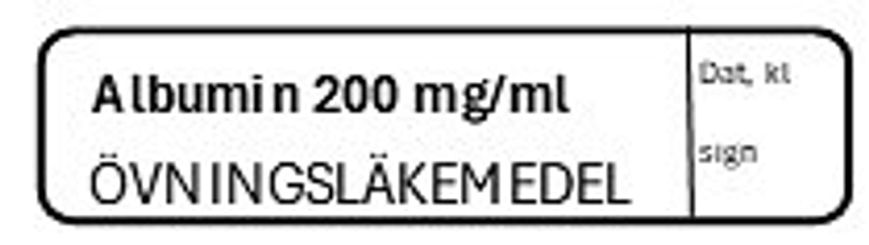 ETIKETT ÖVN ALBUMIN 200 MG/ML