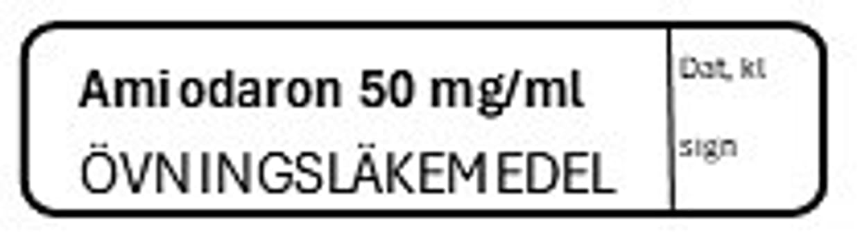 ETIKETT ÖVN AMIODARON 50 MG/ML