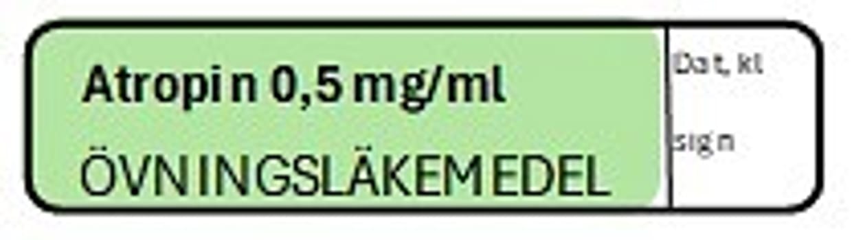ETIKETT ÖVN ATROPIN 0,5 MG/ML