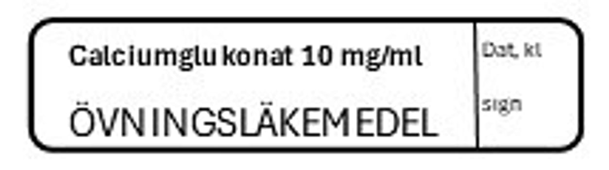 ETIKETT ÖVN CALCIUMGLUKONAT 10 MG/ML