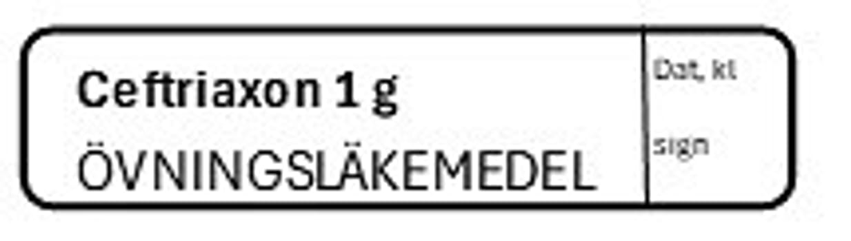ETIKETT ÖVN CEFTRIAXON 1 G
