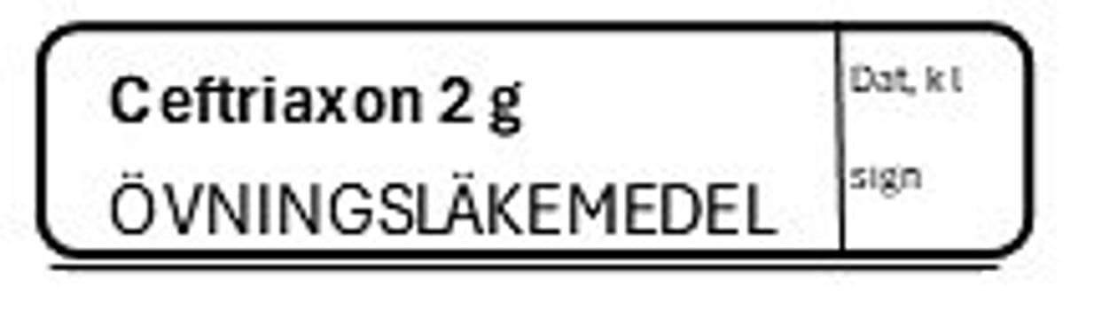ETIKETT ÖVN CEFTRIAXON 2 G