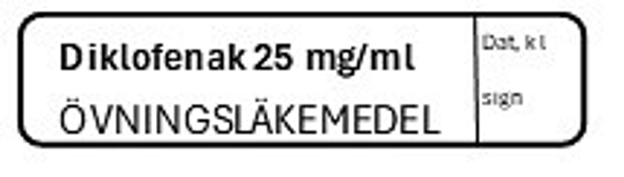 ETIKETT ÖVN DIKLOFENAK 25 MG/ML