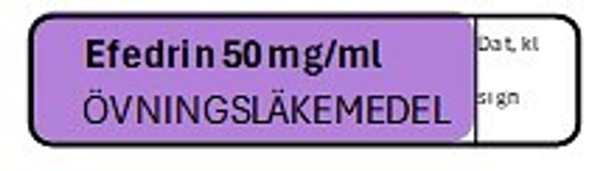 ETIKETT ÖVN EFEDRIN 50 MG/ML