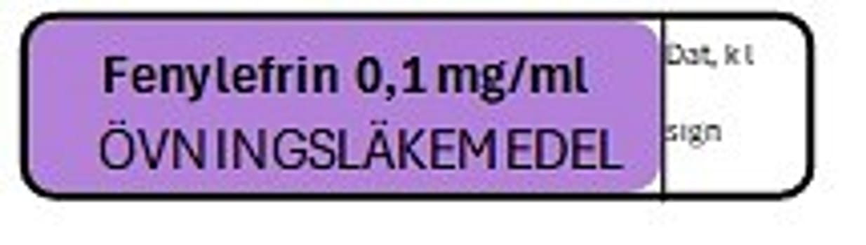 ETIKETT ÖVN FENYLEFRIN 0,1 MG/ML
