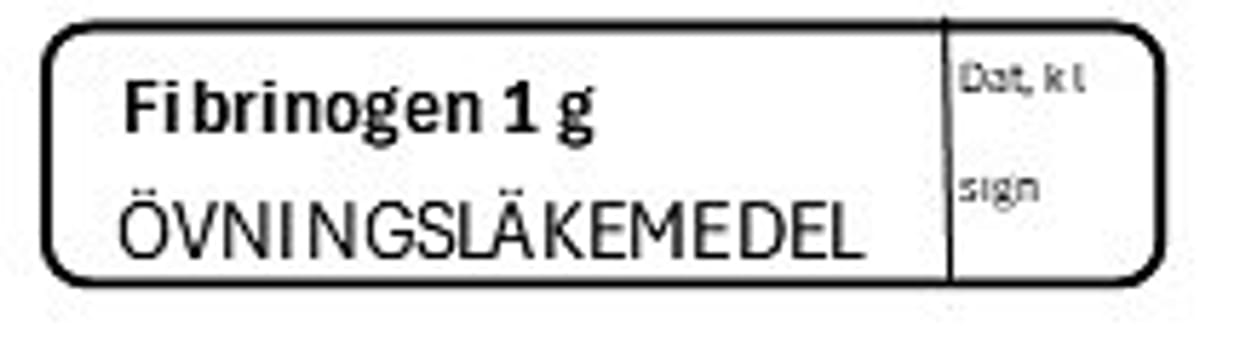 ETIKETT ÖVN FIBRINOGEN 1G