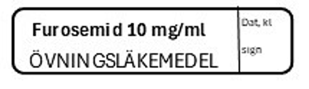 ETIKETT ÖVN FUROSEMID 10 MG/ML