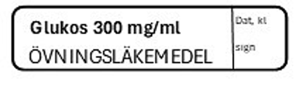 ETIKETT ÖVN GLUKOS 300 MG/ML
