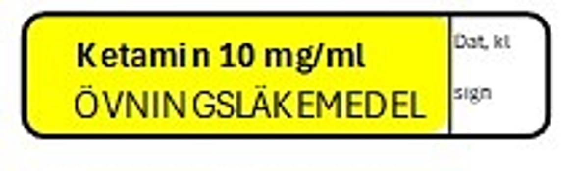 ETIKETT ÖVN KETAMIN 10 MG/ML