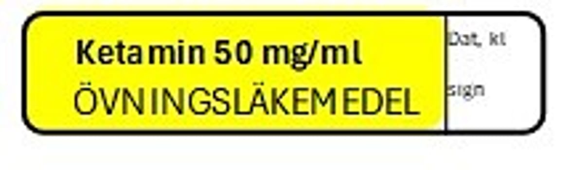 ETIKETT ÖVN KETAMIN 50 MG/ML
