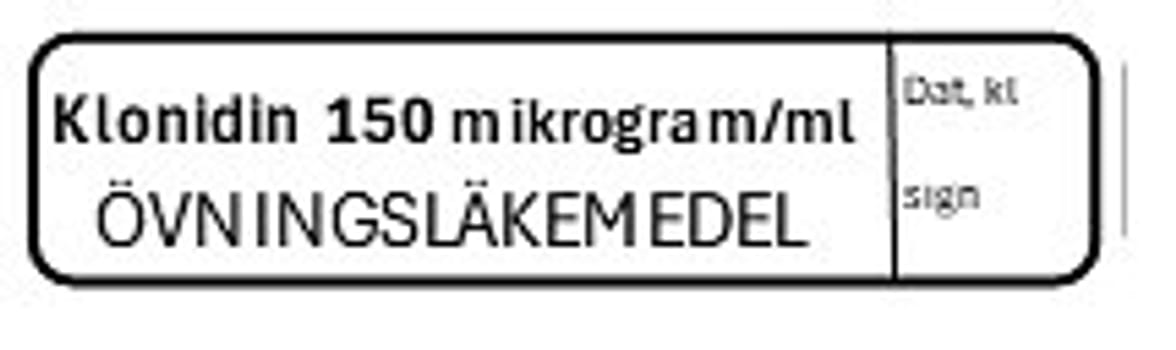 ETIKETT ÖVN KLONIDIN 150 MIKROGRAM/ML