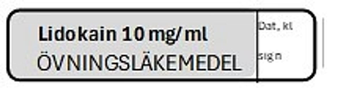 ETIKETT ÖVN LIDOKAIN 10 MG/ML