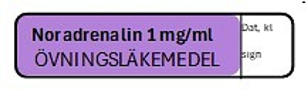ETIKETT ÖVN NORADRENALIN 1 MG/ML