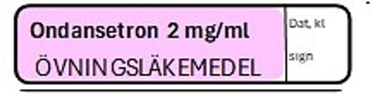 ETIKETT ÖVN ONDANSETRON 2 MG/ML
