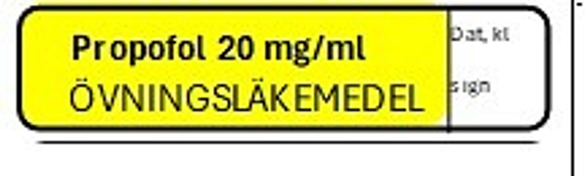 ETIKETT ÖVN PROPOFOL 20 MG/ML