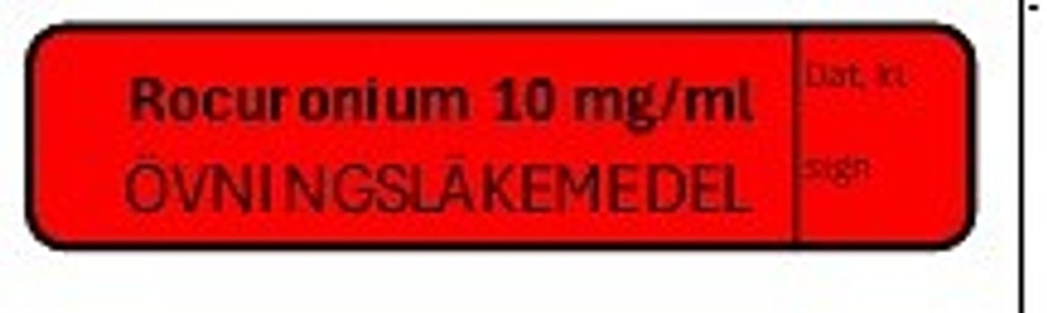 ETIKETT ÖVN ROCURONIUM 10 MG/ML