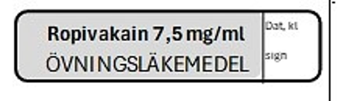ETIKETT ÖVN ROPIVAKAIN 7,5 MG/ML