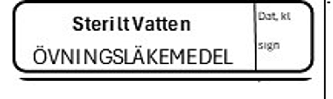 ETIKETT ÖVN STERILT VATTEN