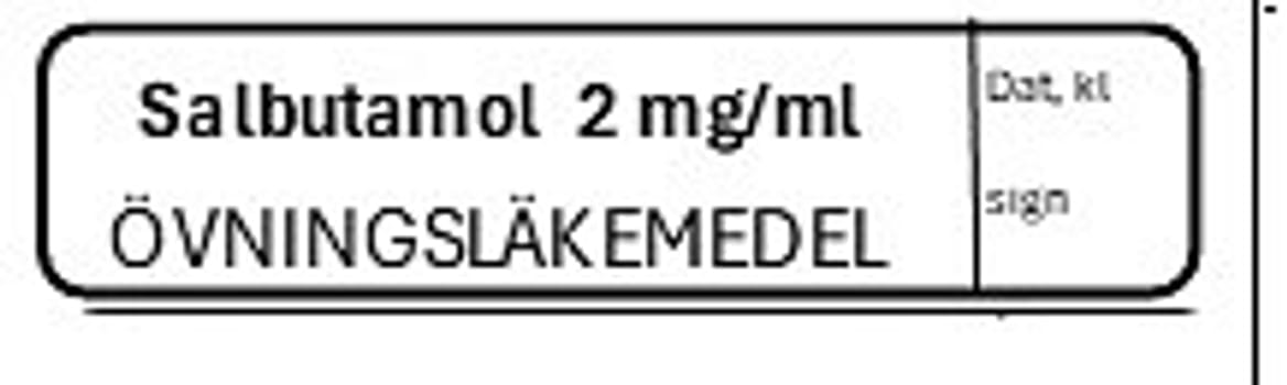 ETIKETT ÖVN SALBUTAMOL 2 MG/ML