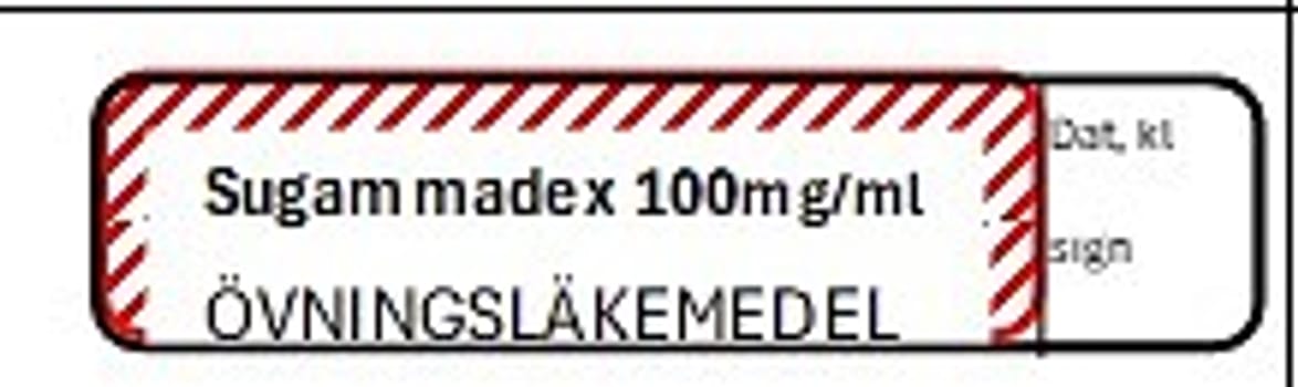ETIKETT ÖVN SUGAMMADEX 100 MG/ML
