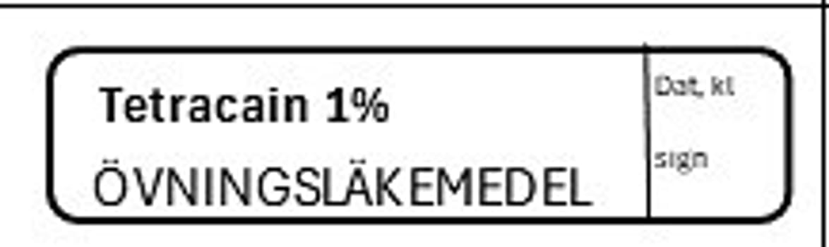 ETIKETT ÖVN TETRACAIN 1%