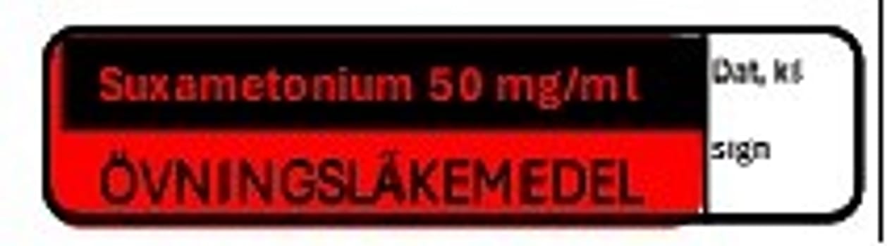ETIKETT ÖVN SUXAMETONIUM 50 MG/ML