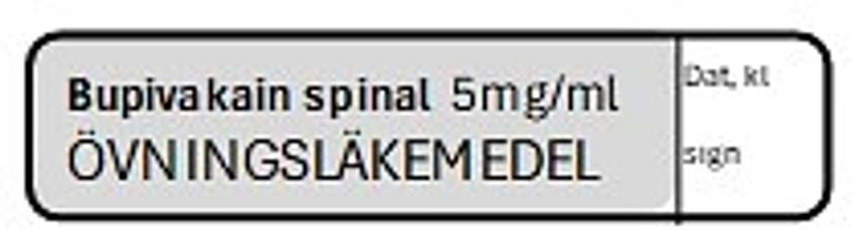 ETIKETT ÖVN BUPIVAKAIN SPINAL 5 MG/ML