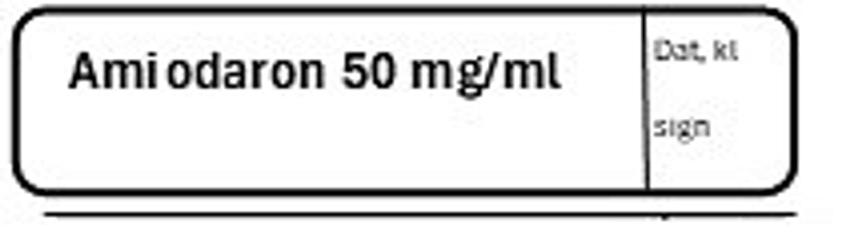 ETIKETT AMIODARON 50 MG/ML
