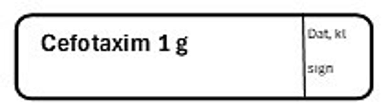 ETIKETT CEFOTAXIM 1 G