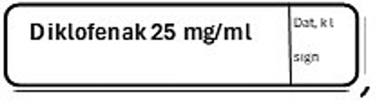 ETIKETT DIKLOFENAK 25 MG/ML