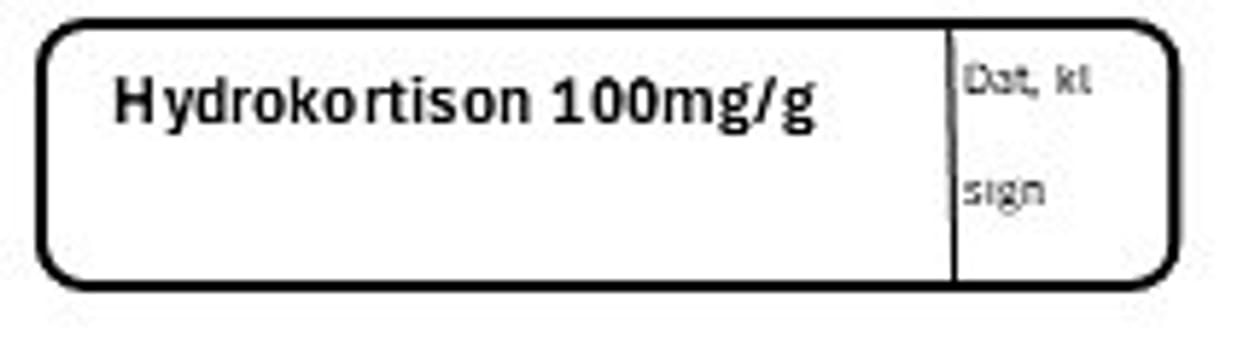 ETIKETT HYDROKORTISON 100MG/G