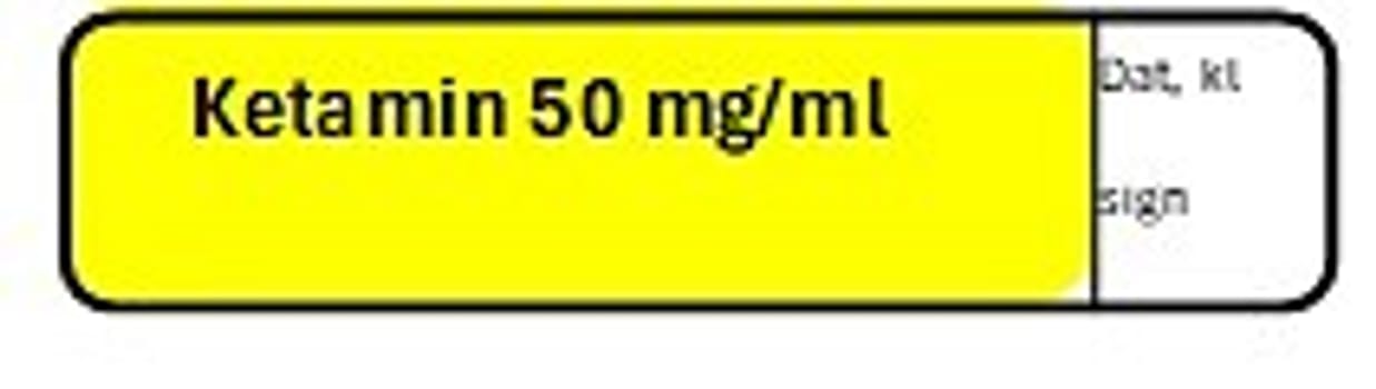 ETIKETT KETAMIN 50 MG/ML