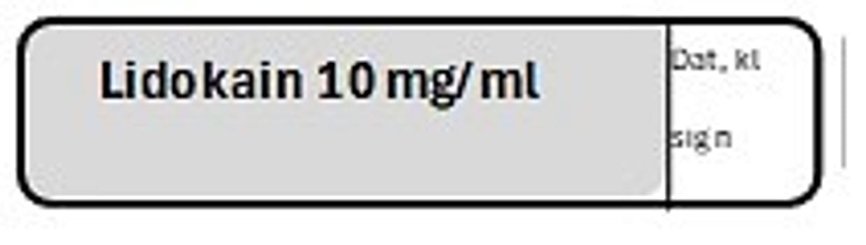ETIKETT LIDOKAIN 10 MG/ML