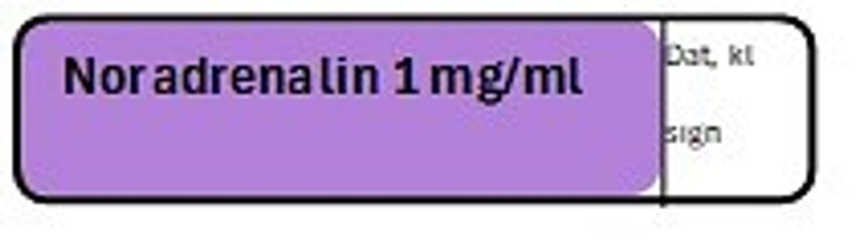 ETIKETT NORADRENALIN 1 MG/ML