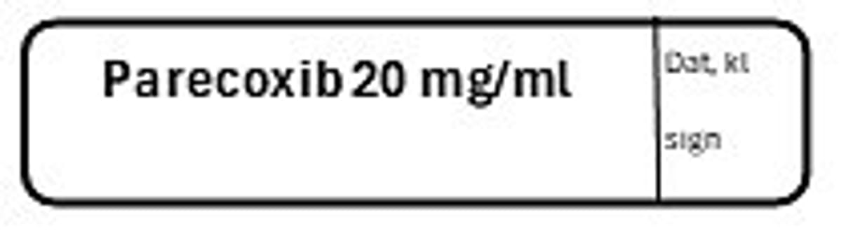 ETIKETT PARECOXIB 20 MG/ML