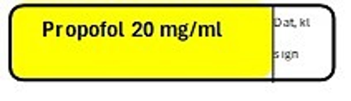 ETIKETT PROPOFOL 20 MG/ML