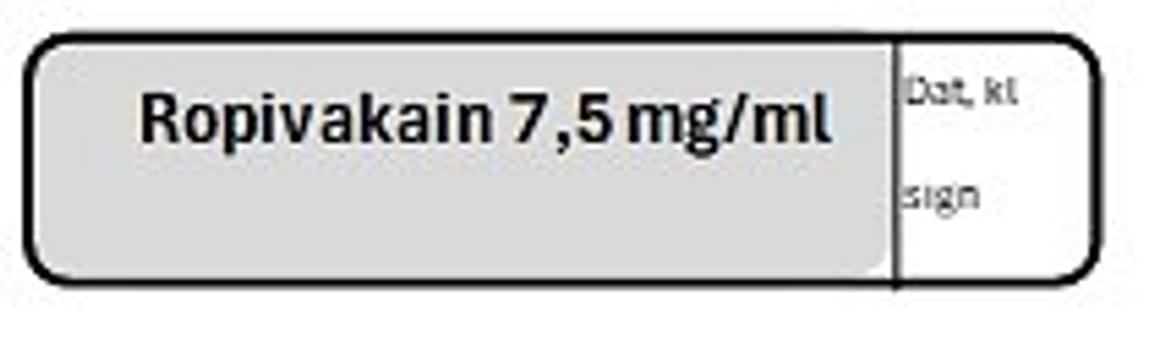 ETIKETT ROPIVAKAIN 7,5 MG/ML